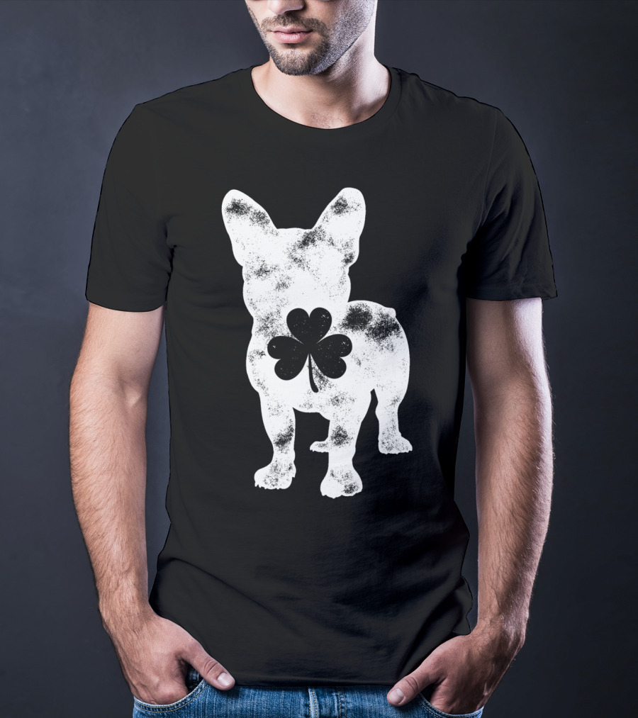 French Bulldog St Patricks Day Shamrock Dog Men T-Shirt