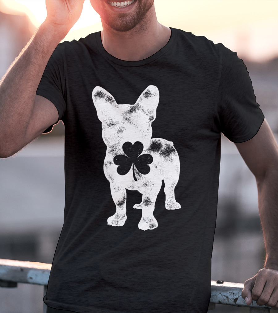 French Bulldog St Patricks Day Shamrock Dog Men T-Shirt