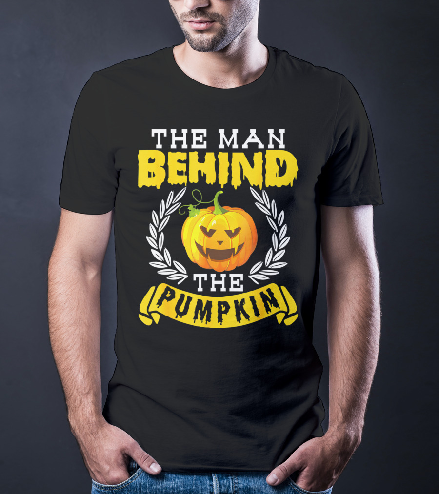 The Man Behind The Pumpkin Halloween Funny Party T-Shirt