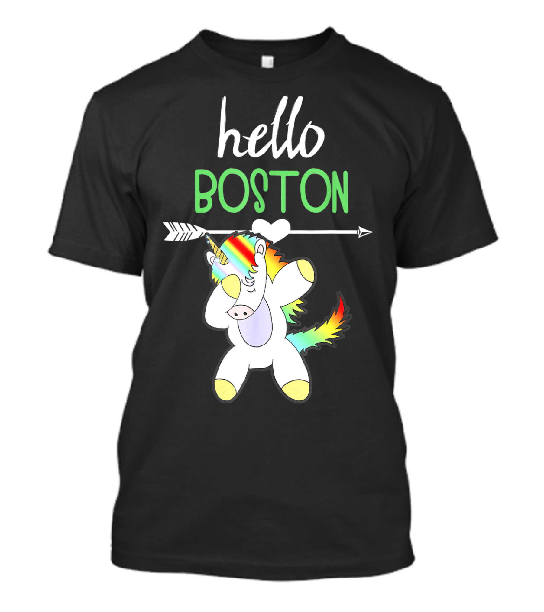 Hello Boston Dabbing Unicorn Girls T-Shirt