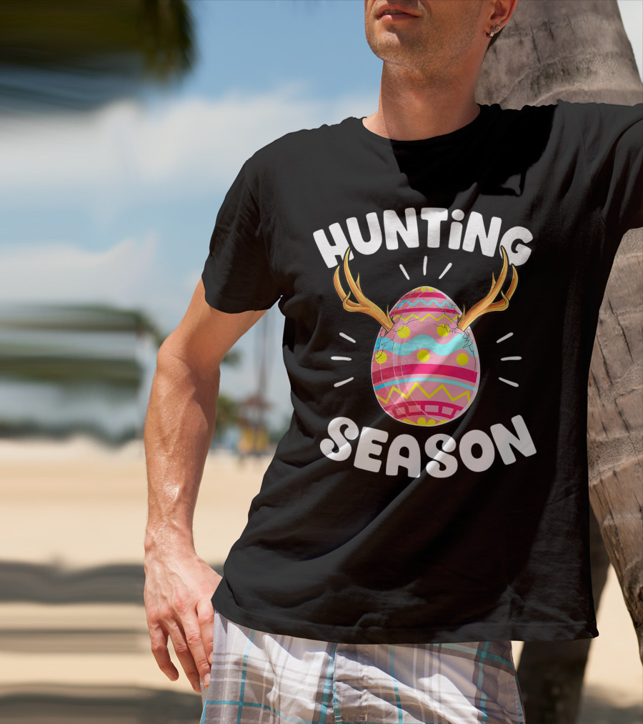 Hunting Season Easter Egg Antlers Women T-Shirt