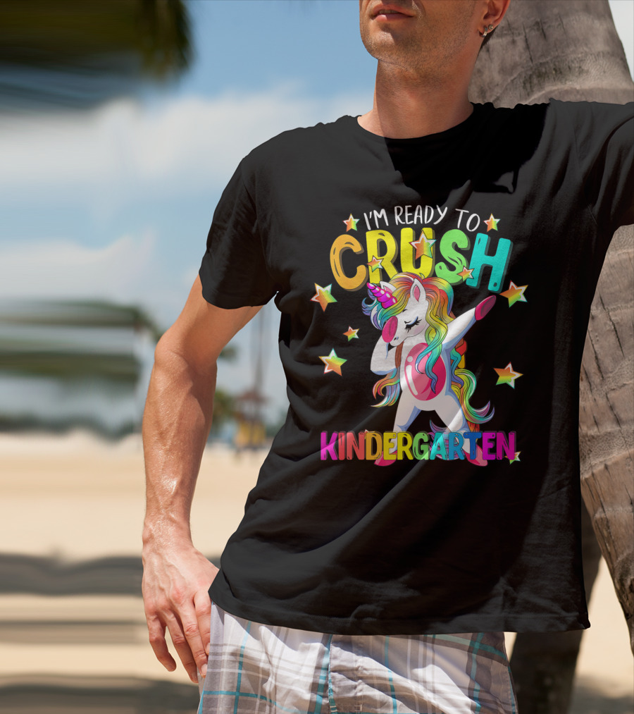 I'm Ready To Crush Kindergarten Dabbing Unicorn Back To School Girls T-Shirt