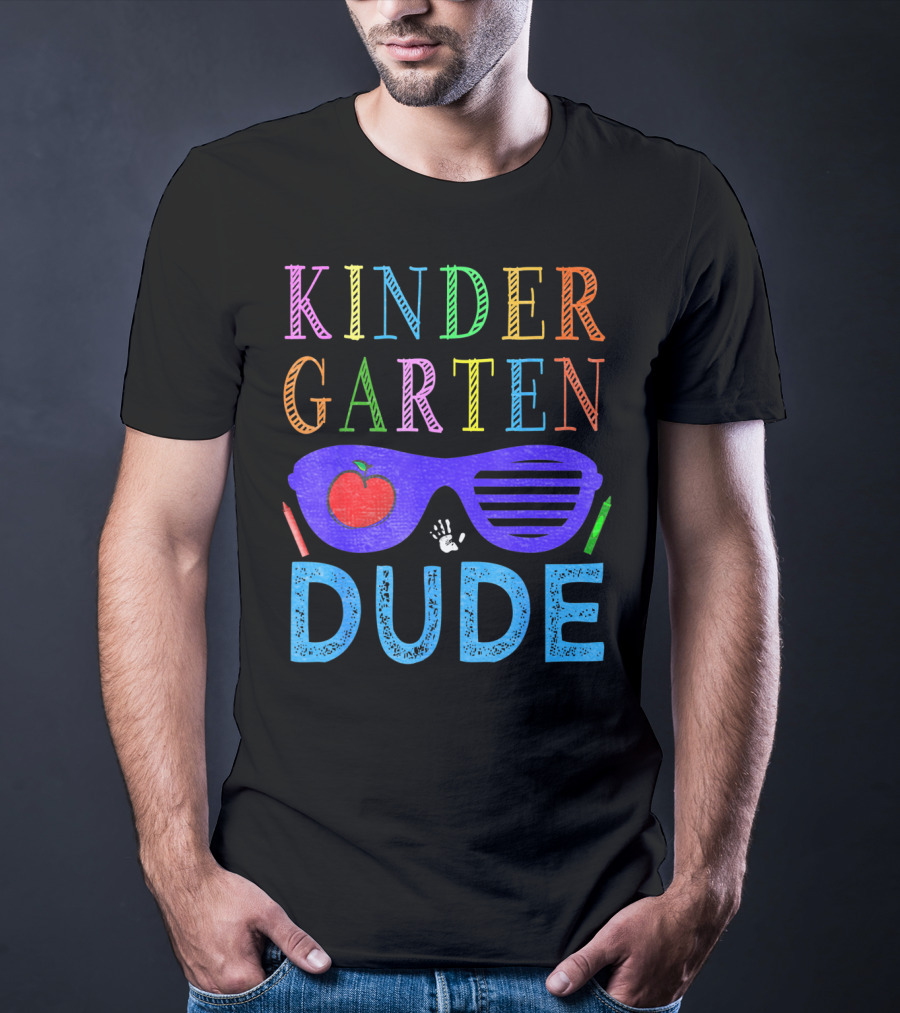 Kindergarten Dude Boys 1st First Day With Sunglasses And Apple T-Shirt