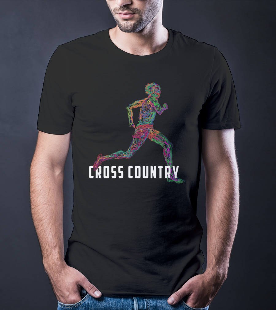Wired To Run Colorful Cross Country Runner T-Shirt