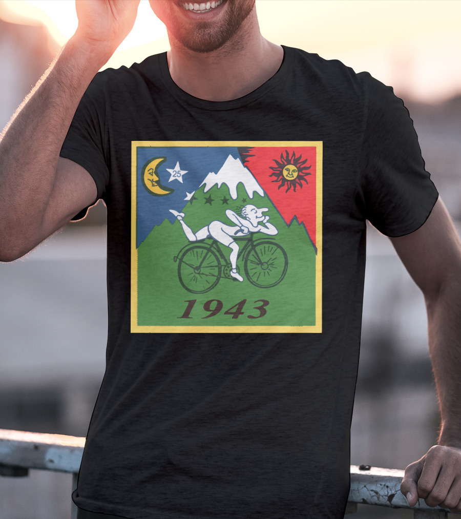 Albert Hofmann LSD Bicycle Day 1943 Moon Sun Mountain T-Shirt