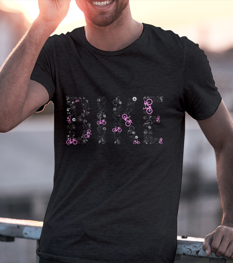 Bike Cycling Funny Pink And Black Bicycle T-Shirt