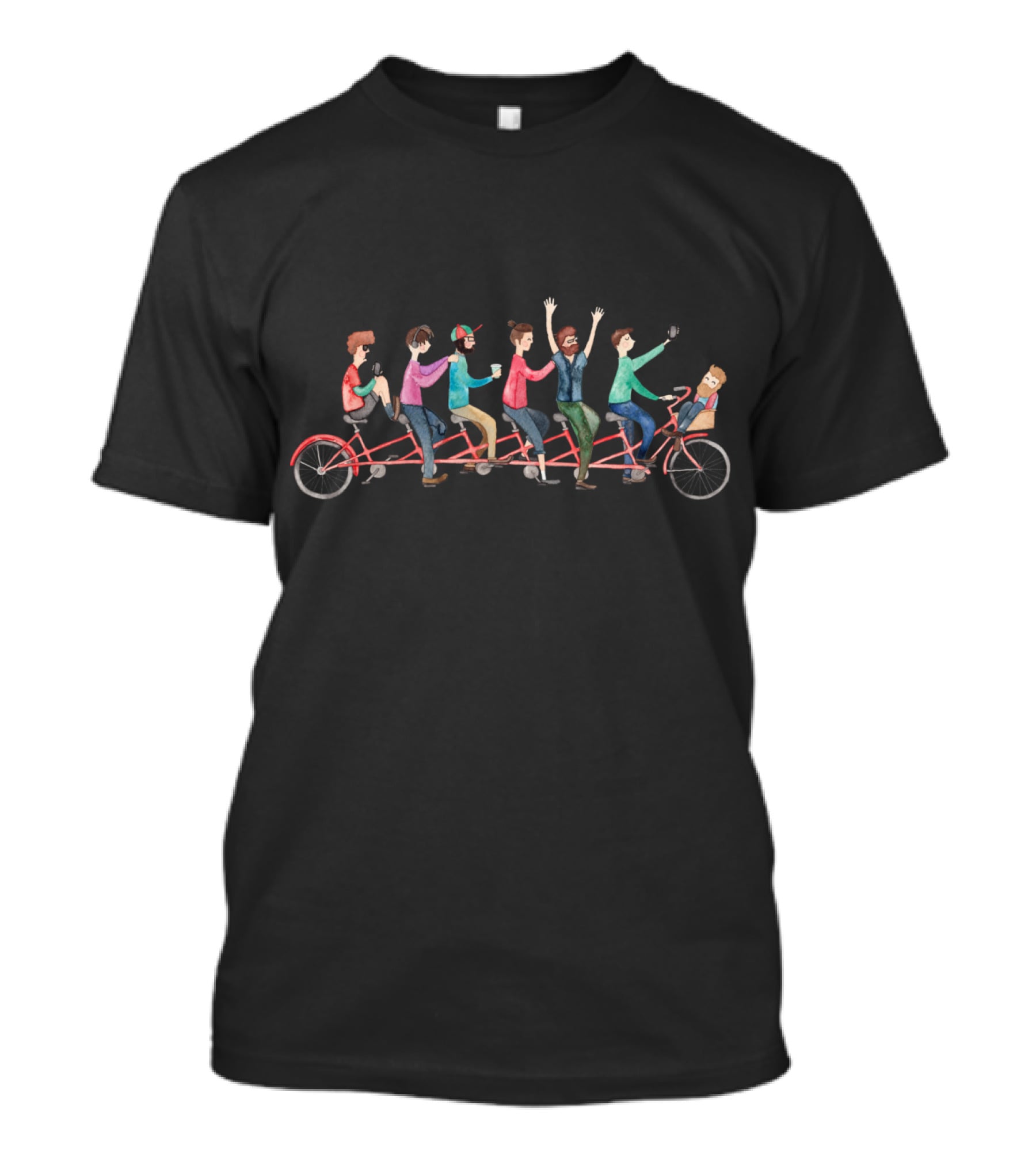 Bike Ride Friends On Tandem Bicycle Adventure T-Shirt