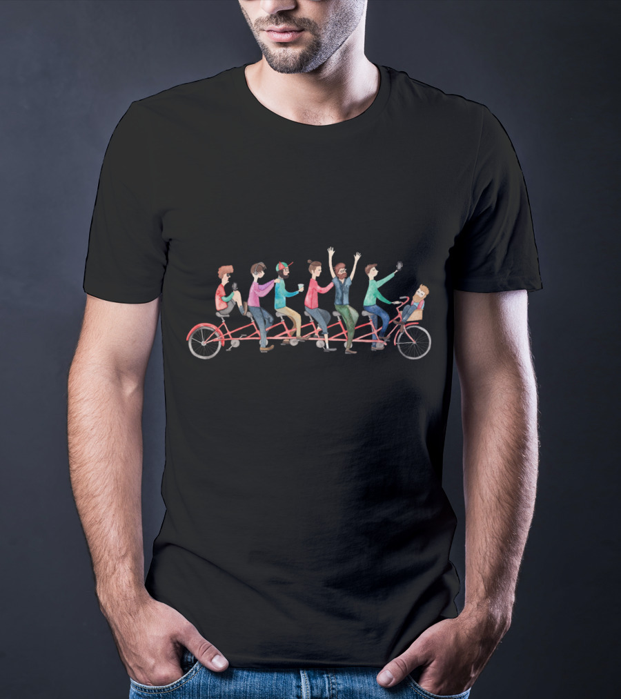 Bike Ride Friends On Tandem Bicycle Adventure T-Shirt