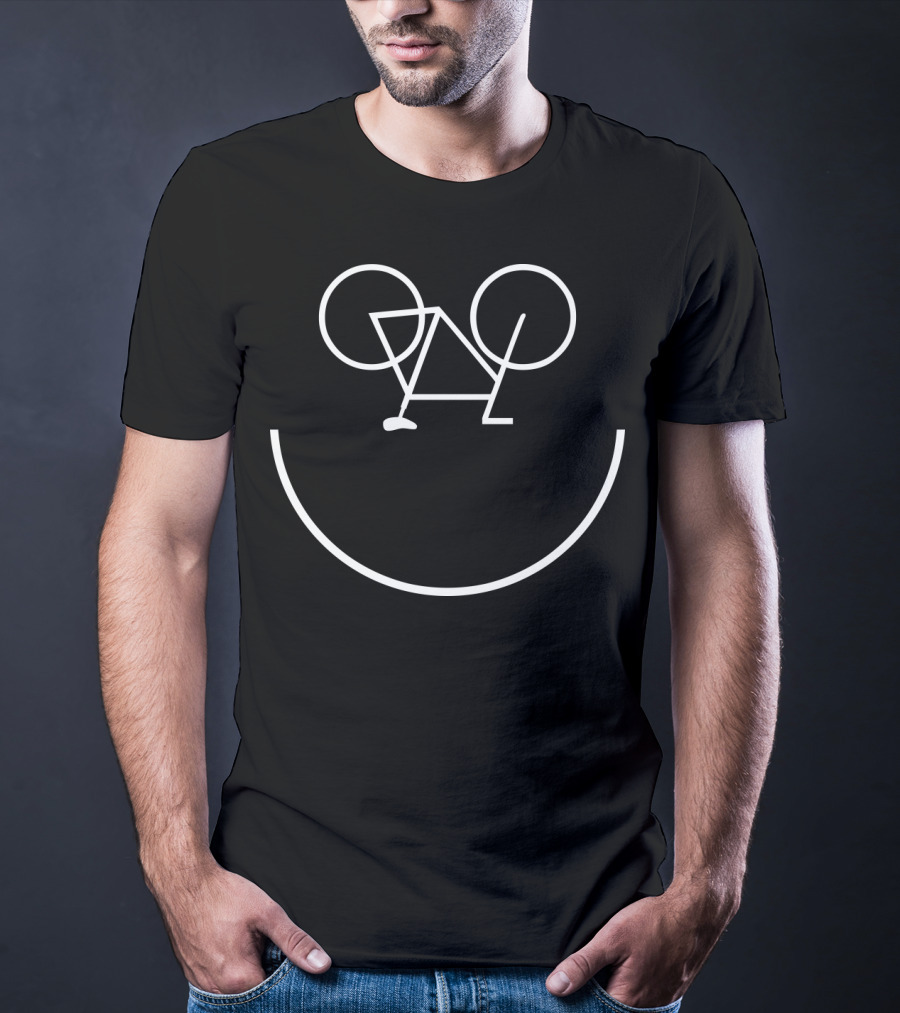 Bike Smiley Face Outline T-Shirt