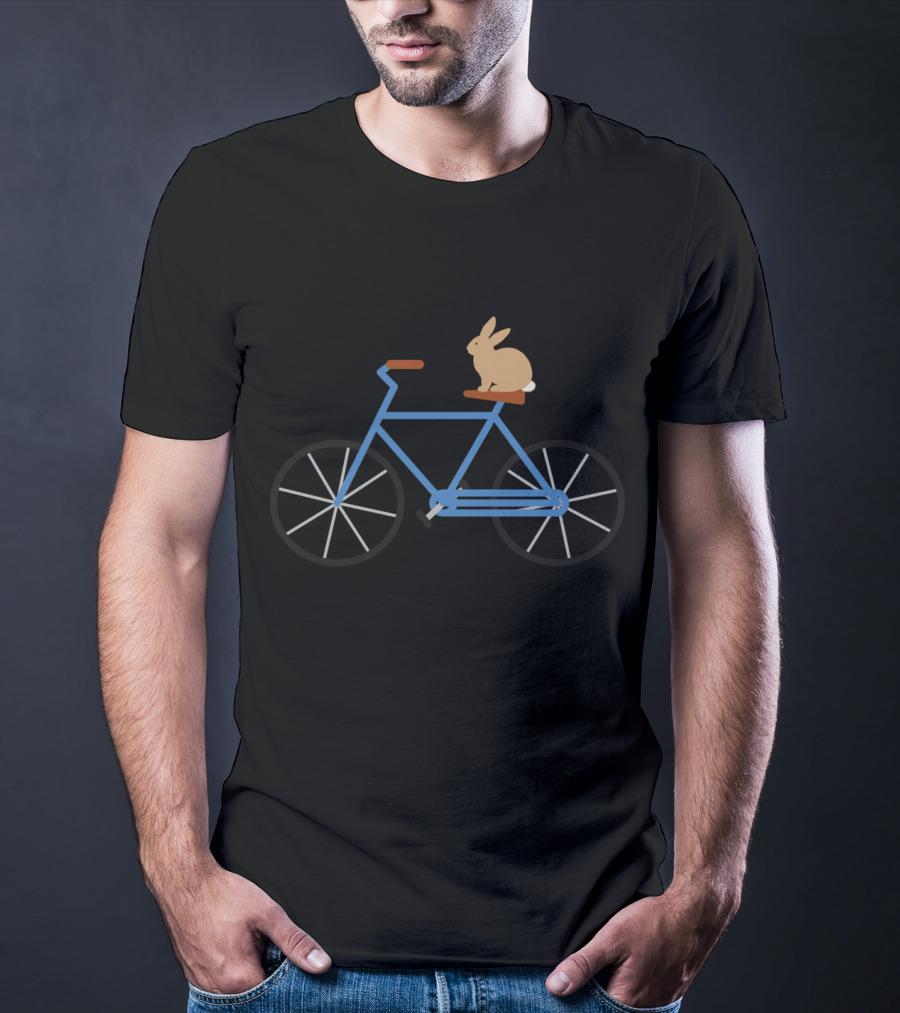 Bunny On Blue Bicycle T-Shirt