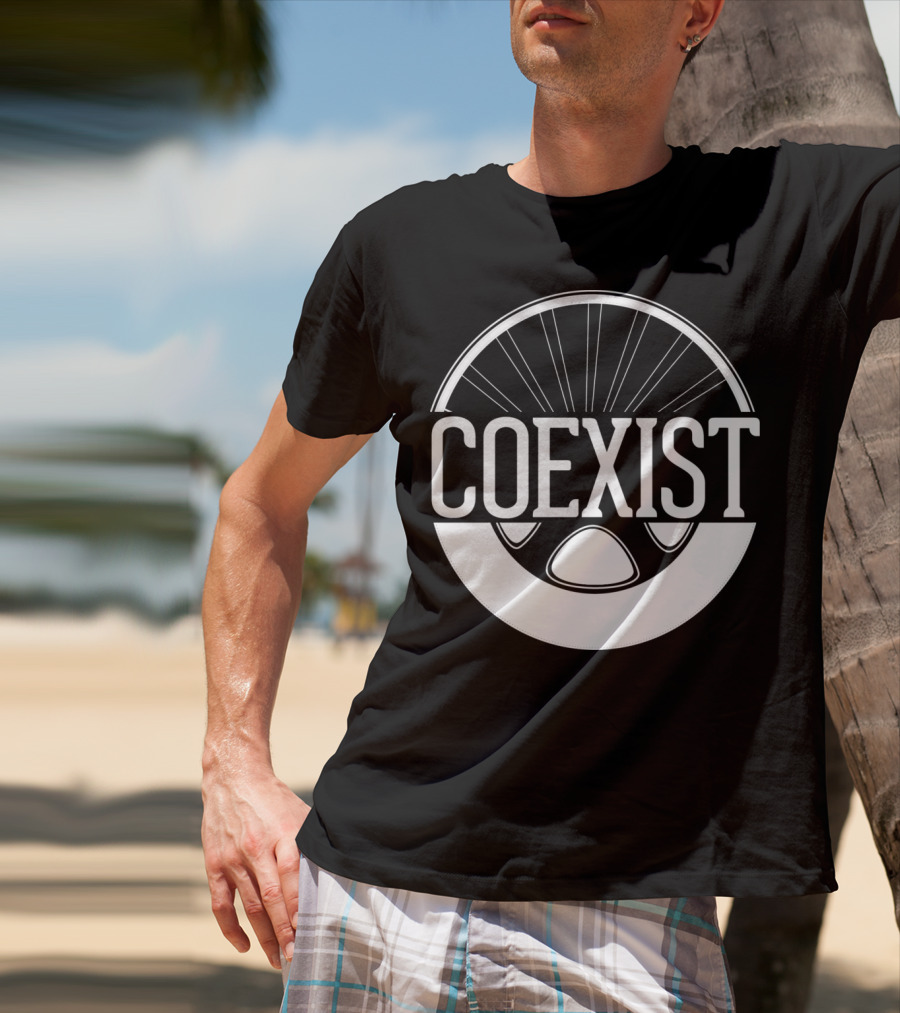 Coexist Bicycle Wheel Emblem T-Shirt