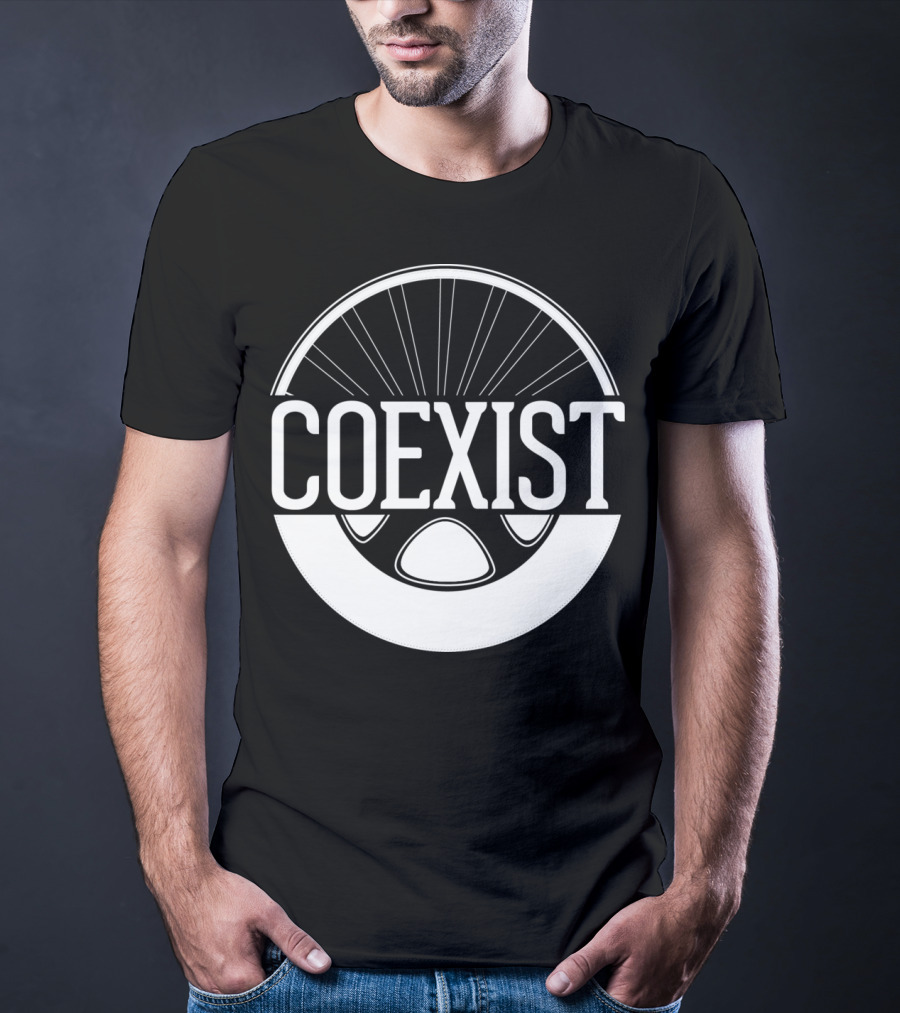 Coexist Bicycle Wheel Emblem T-Shirt