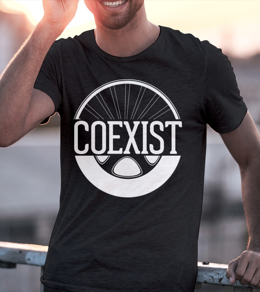 Coexist Bicycle Wheel Emblem T-Shirt