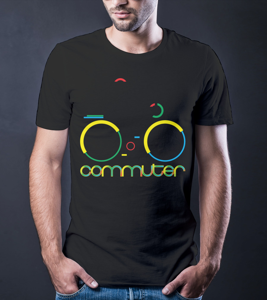 Commuter Bicycle Graphic Multicolor T-Shirt