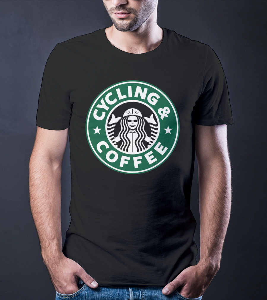 Cycling And Coffee Logo Parody Starbucks T-Shirt