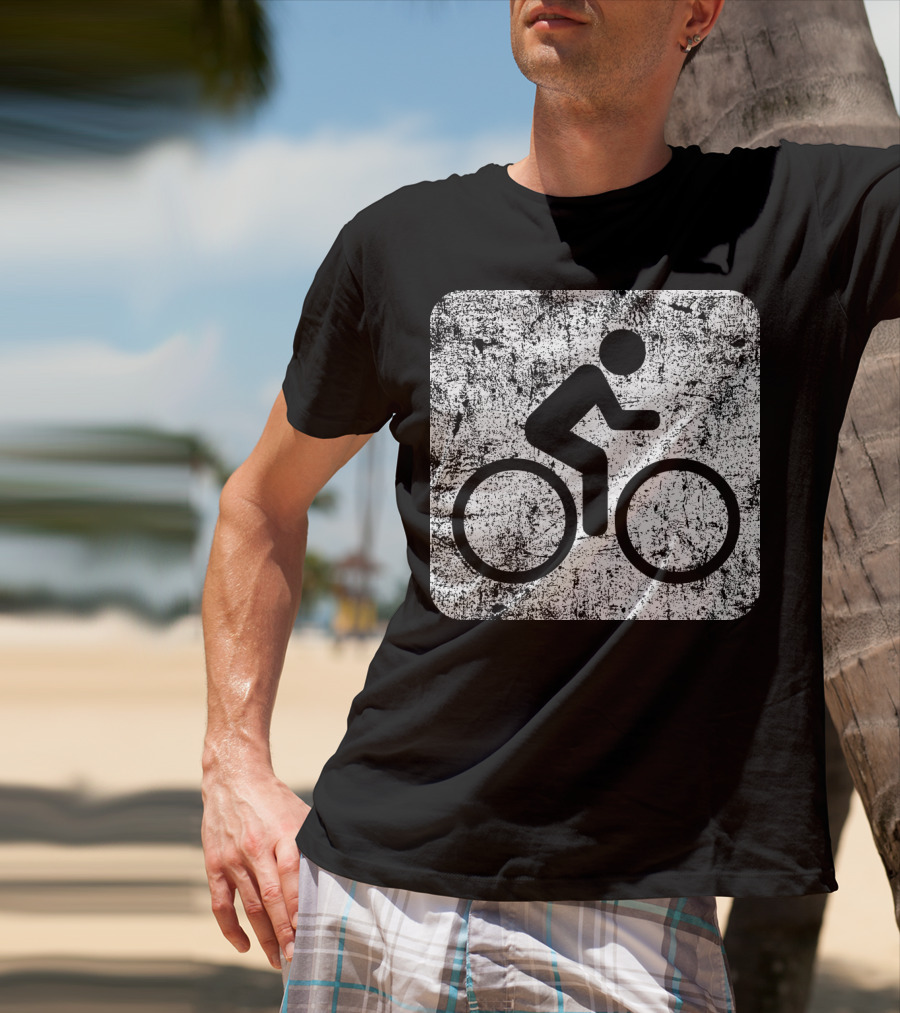 Cycling Sign Grunge Style Iconic Bicycle T-Shirt