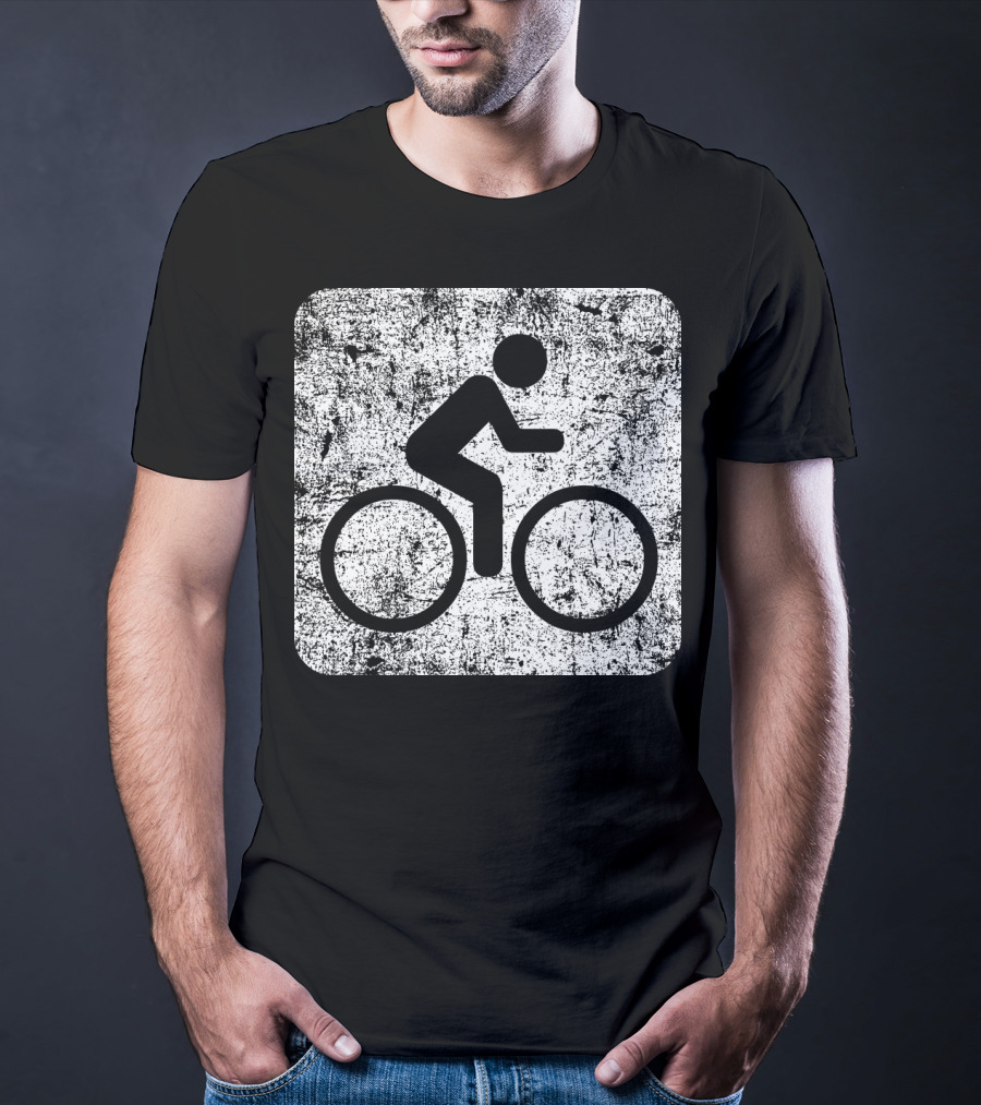 Cycling Sign Grunge Style Iconic Bicycle T-Shirt