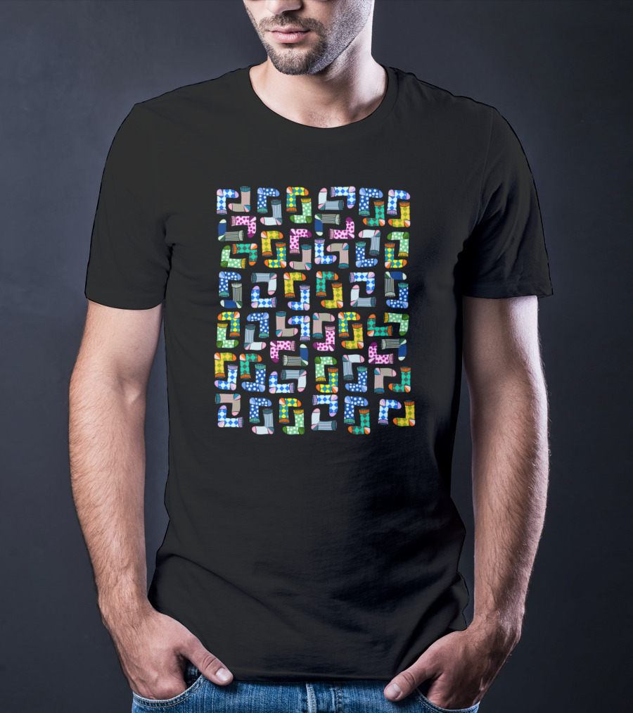 Funny Colorful Socks Mosaic T-Shirt