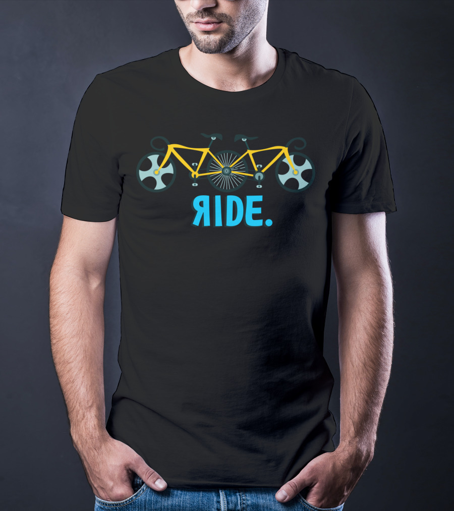 Ride Tandem Yellow Bicycle T-Shirt