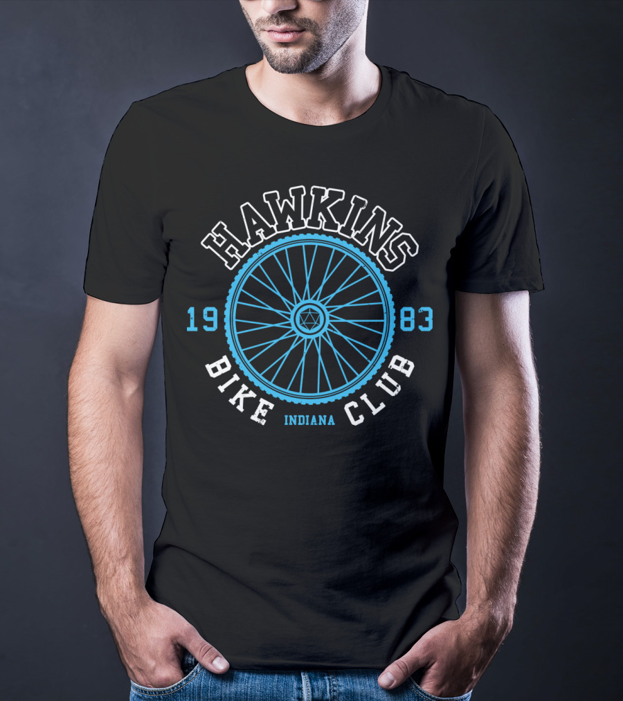 Hawkins Bike Club 1983 Indiana Wheel Emblem T-Shirt