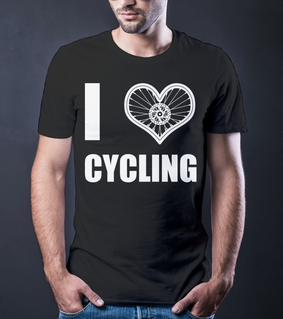 I Love Cycling Bicycle Wheel Heart T-Shirt