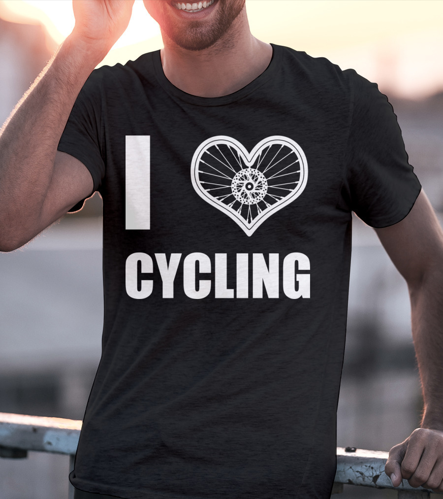 I Love Cycling Bicycle Wheel Heart T-Shirt