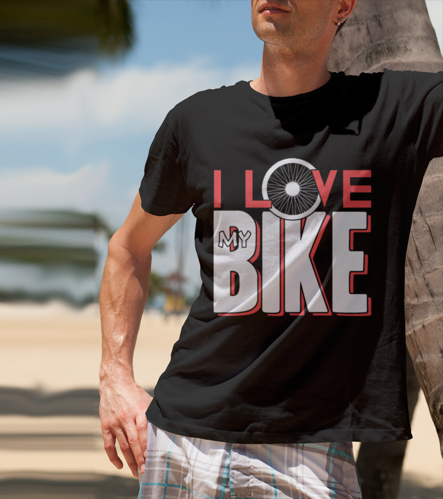 I Love My Bike Bicycle Wheel T-Shirt