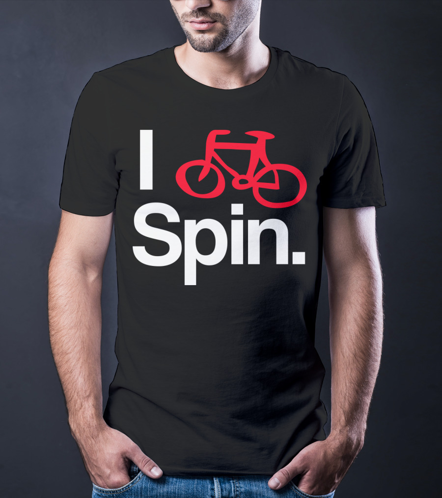 I Spin Bike Cycling Biking Workout With Red Bicycle T-Shirt