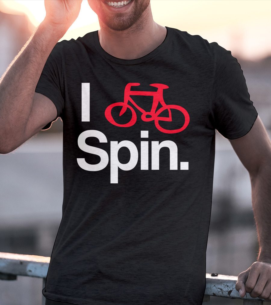 I Spin Bike Cycling Biking Workout With Red Bicycle T-Shirt