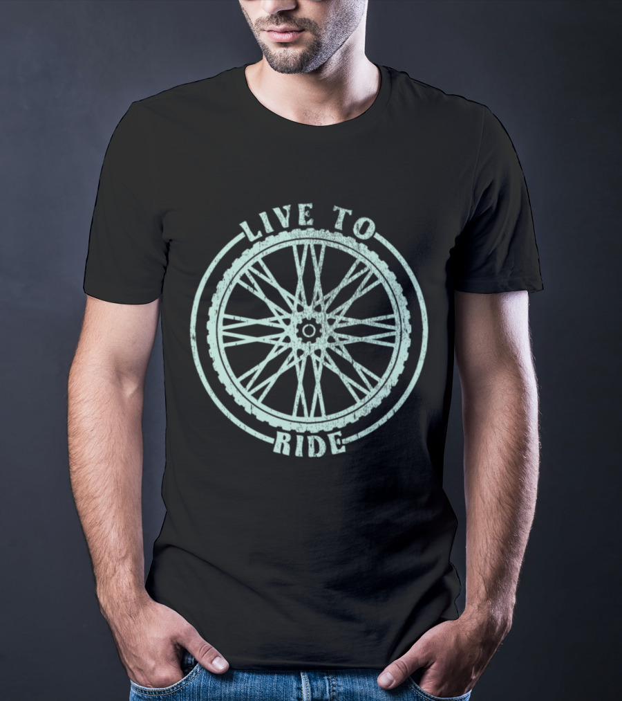 Live To Ride Bicycle Wheel Adventure T-Shirt