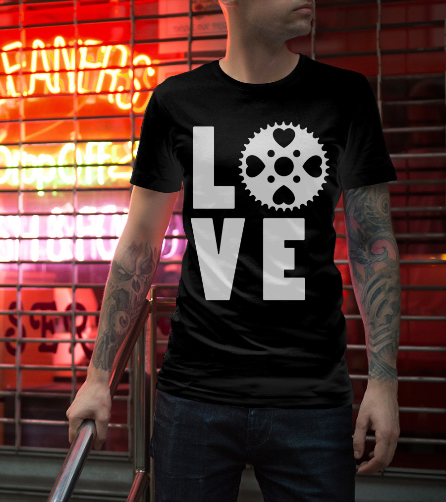 Love Cycling Gear Heart Sprocket T-Shirt