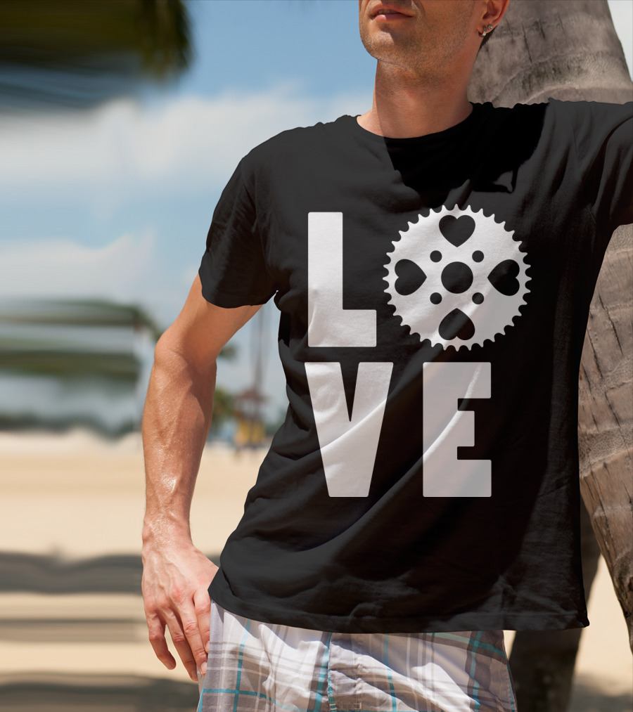 Love Cycling Gear Heart Sprocket T-Shirt