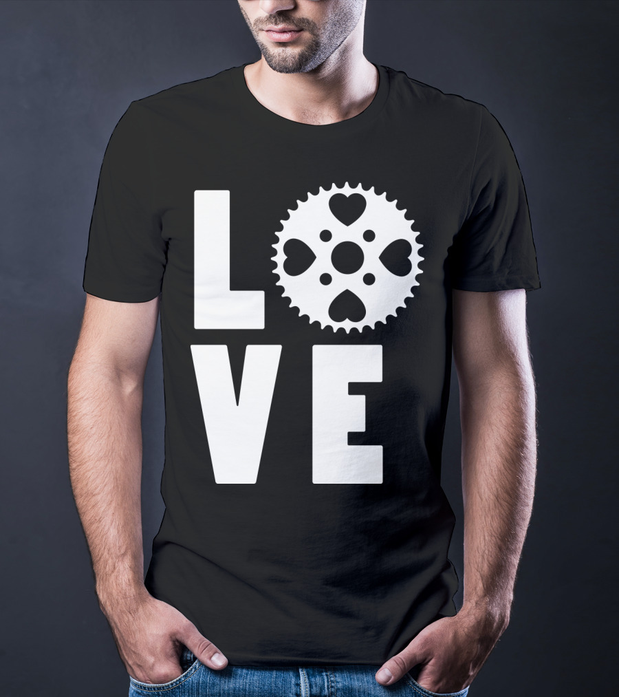 Love Cycling Gear Heart Sprocket T-Shirt