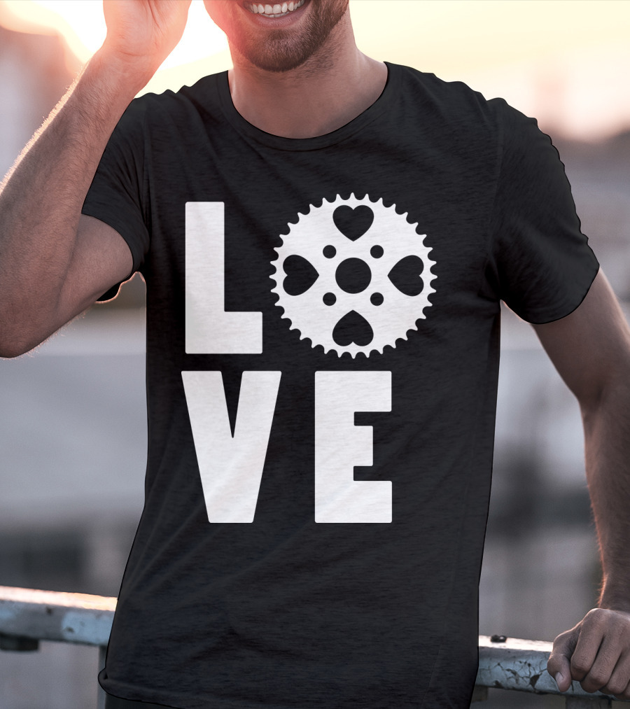Love Cycling Gear Heart Sprocket T-Shirt