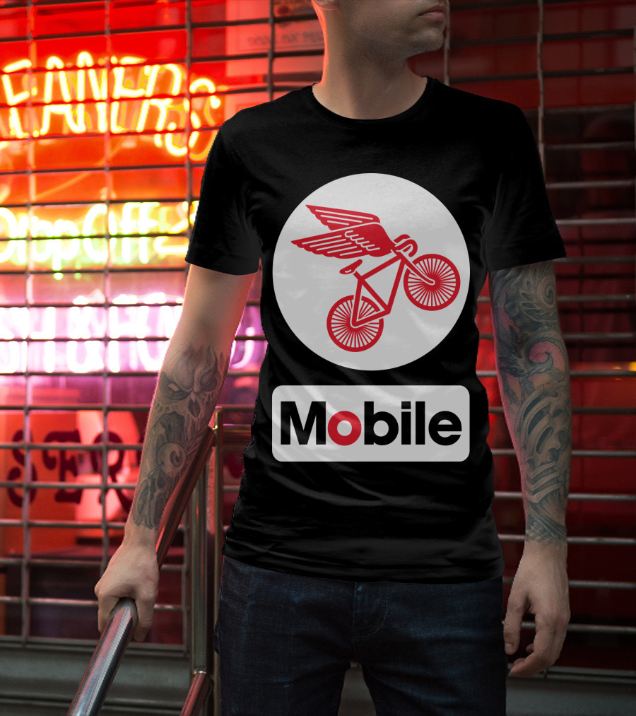 Mobile Pegasus Bicycle Wings T-Shirt