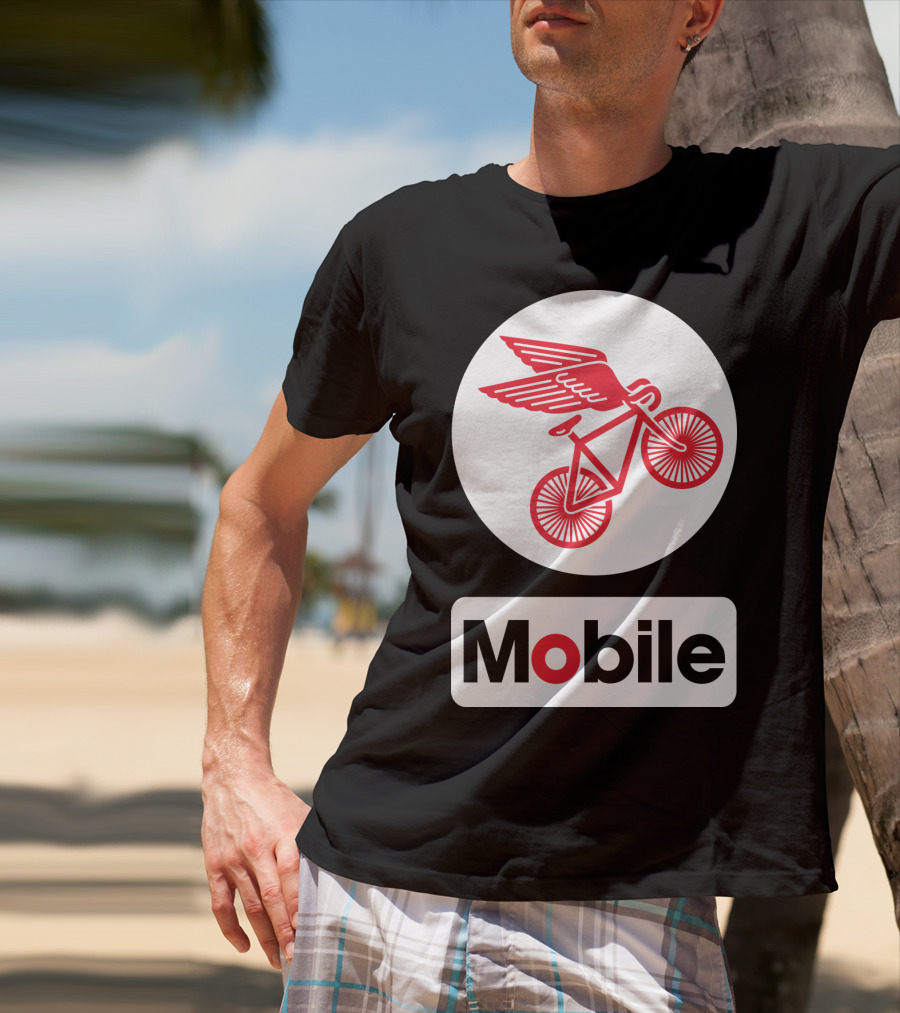 Mobile Pegasus Bicycle Wings T-Shirt