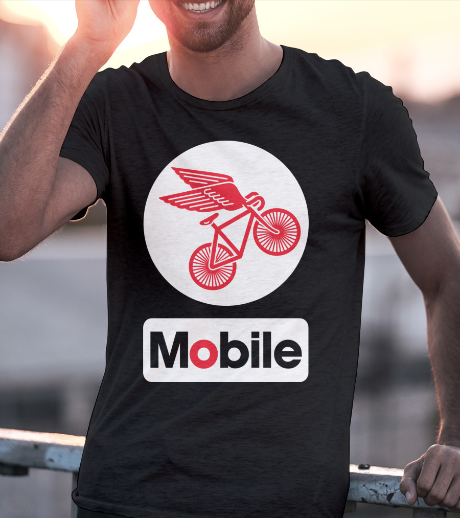 Mobile Pegasus Bicycle Wings T-Shirt