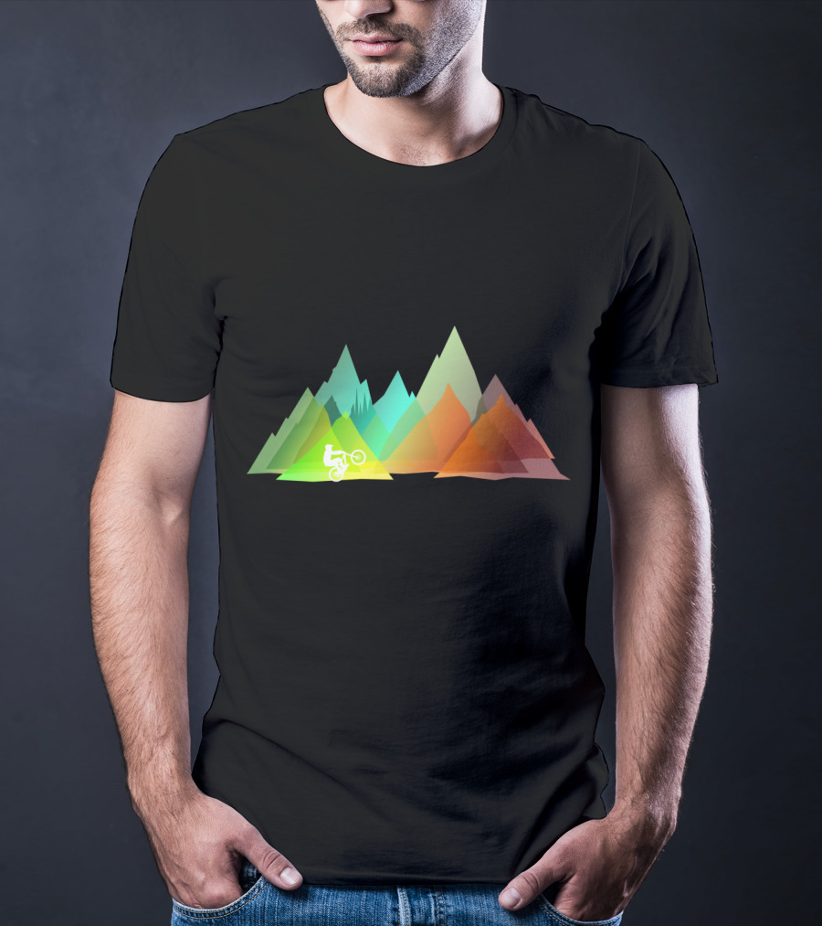MTB Colors Mountain Biking Multicolor Peaks T-Shirt