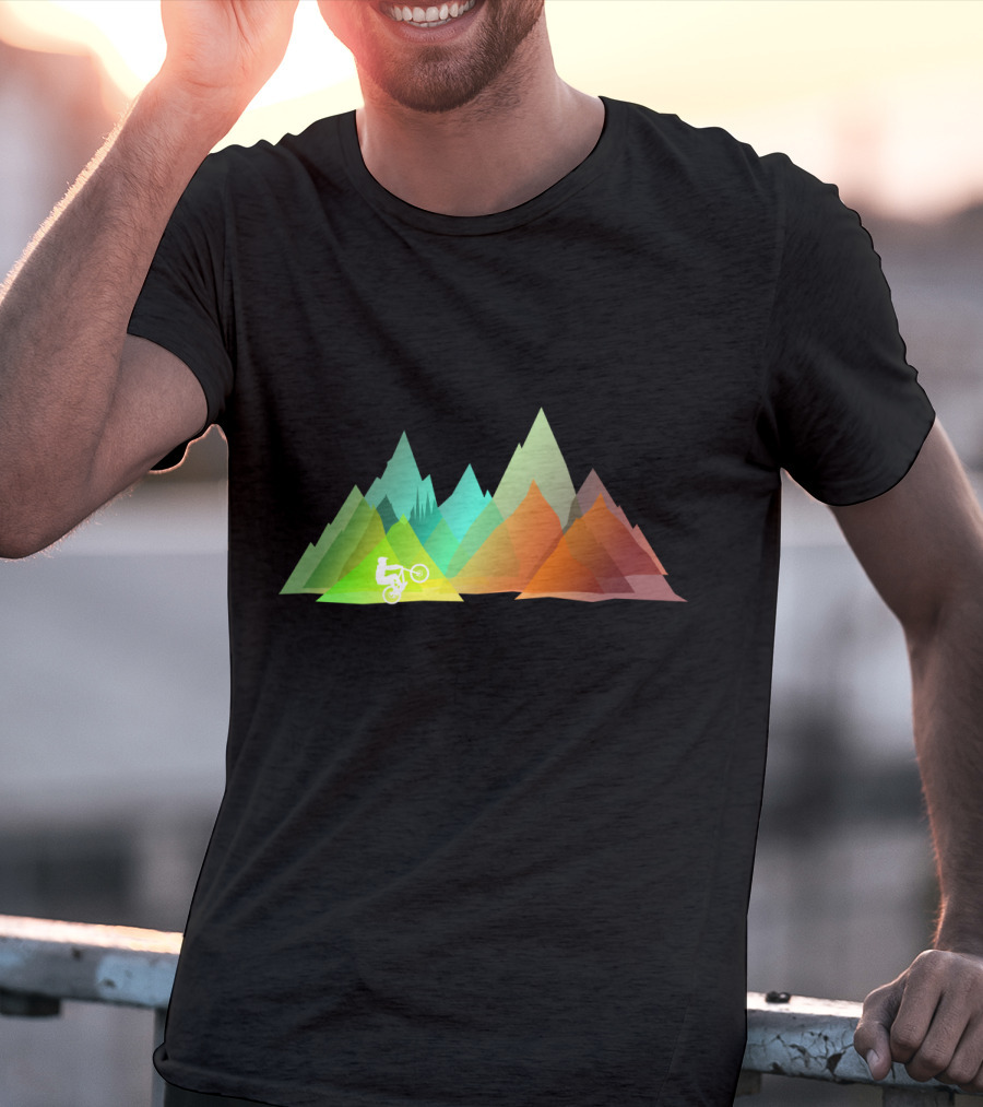 MTB Colors Mountain Biking Multicolor Peaks T-Shirt