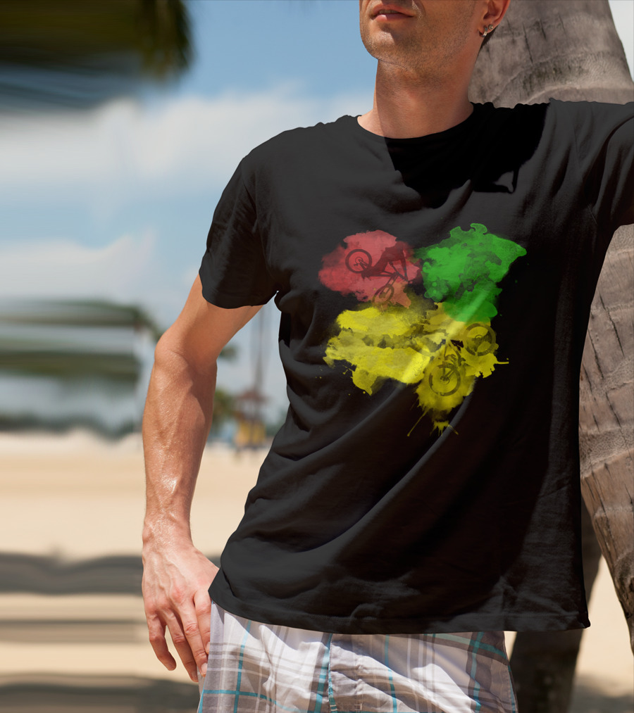 MTB Rasta Red Green Yellow Mountain Biking T-Shirt