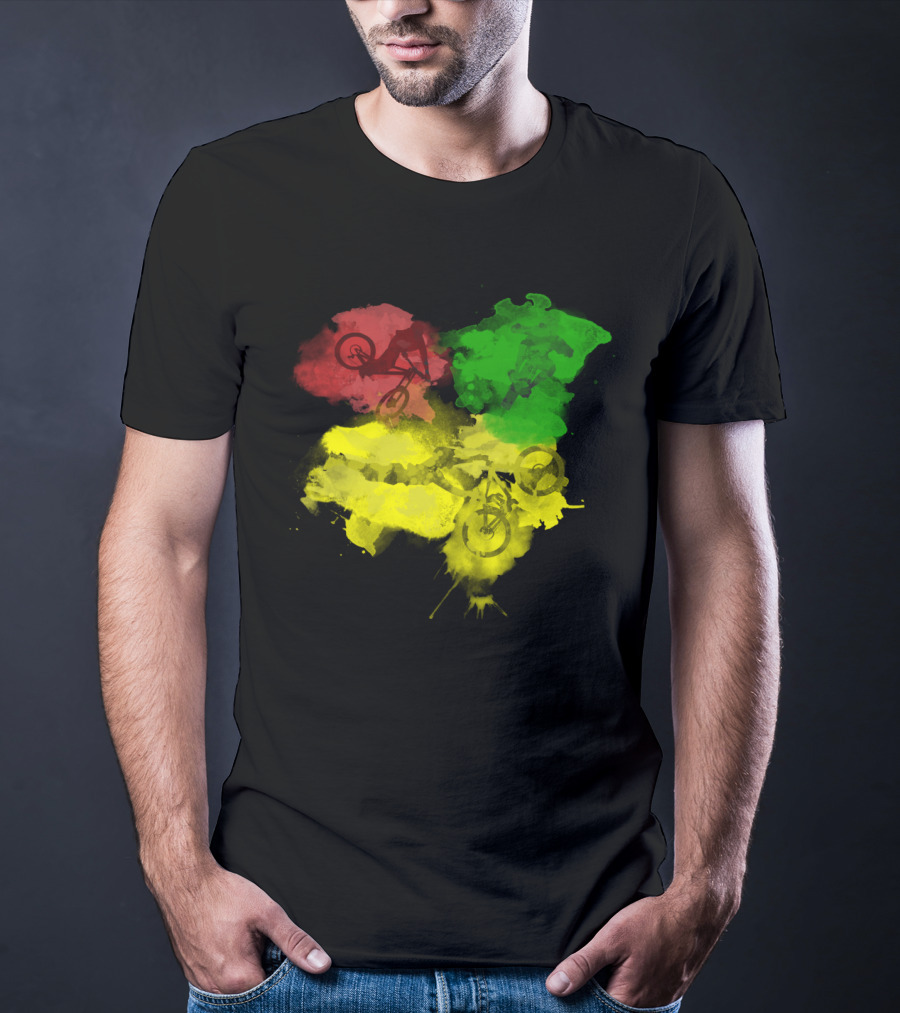 MTB Rasta Red Green Yellow Mountain Biking T-Shirt