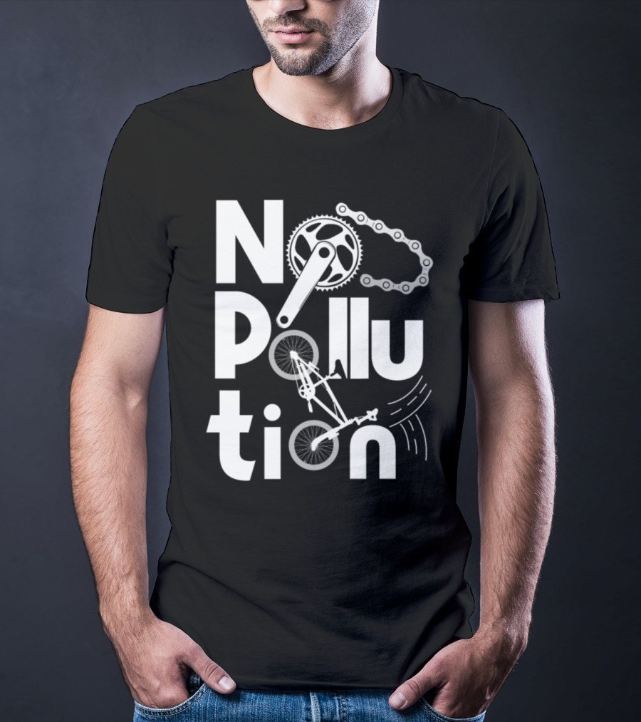 No Pollution Bicycle Gear Chain Eco-Friendly T-Shirt