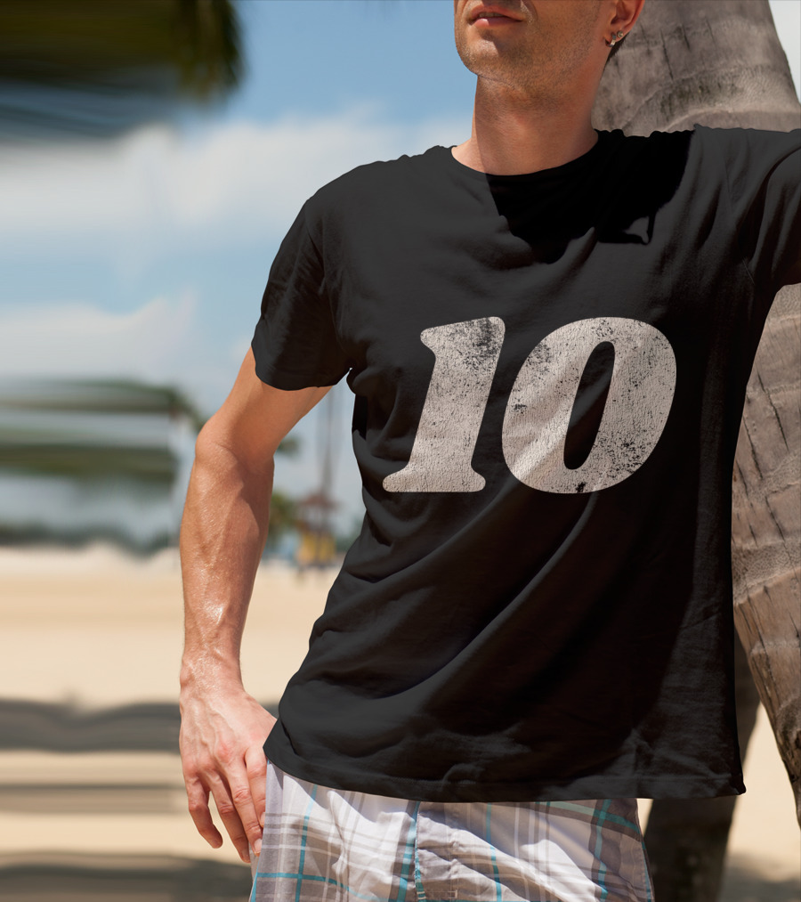 Number Ten 10 Distressed Vintage Sports T-Shirt