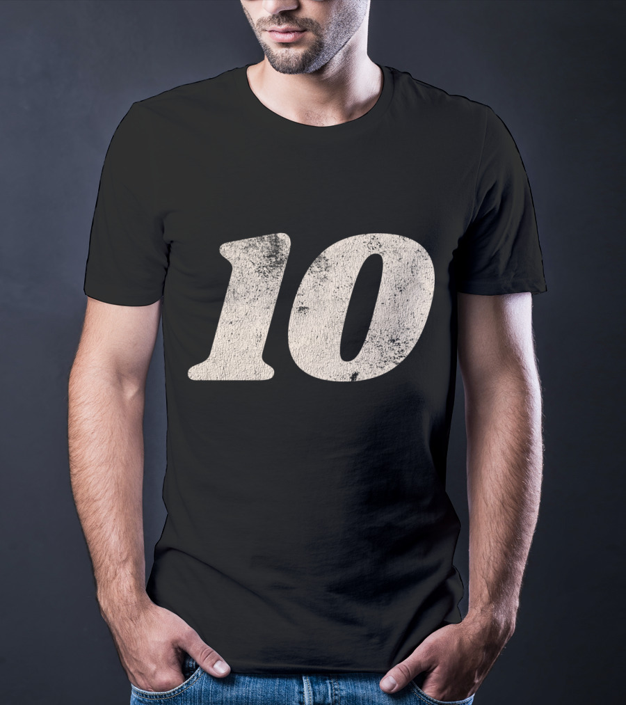 Number Ten 10 Distressed Vintage Sports T-Shirt