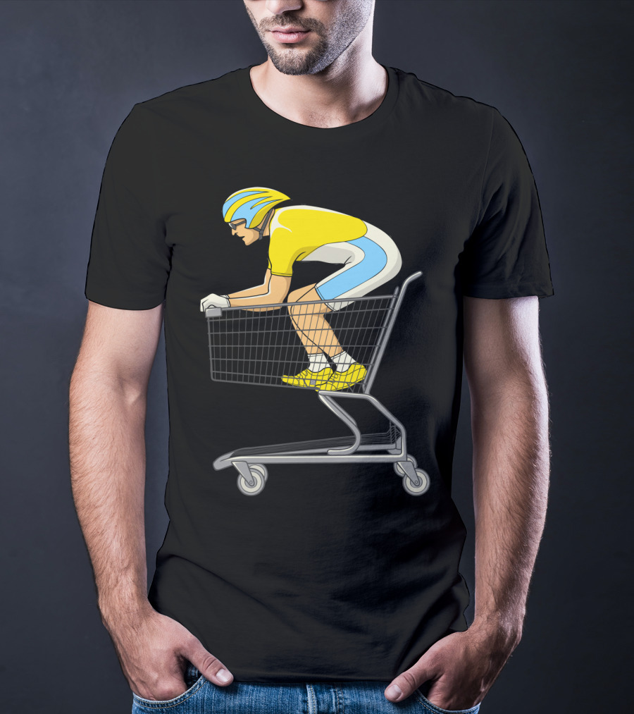 Retail Racer Cyclist In Shopping Cart T-Shirt