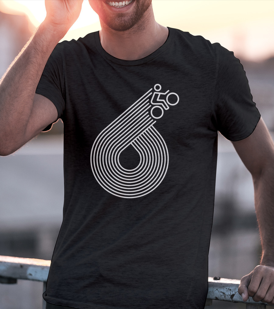 Retro Cycling Lines Geometric Rider Loop T-Shirt