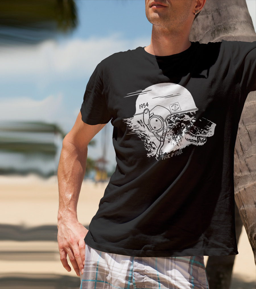 Ride With Pride 1954 Bear Motorcycle Helmet T-Shirt