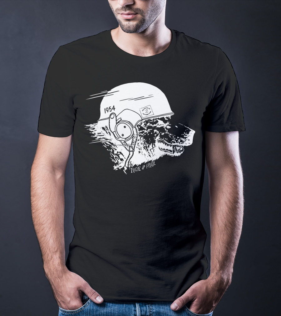 Ride With Pride 1954 Bear Motorcycle Helmet T-Shirt