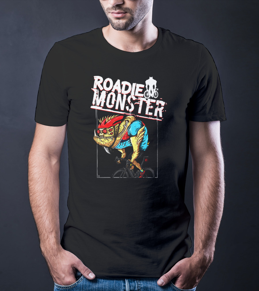 ROADIE MONSTER Cyclist Beast On Bicycle Thrill T-Shirt