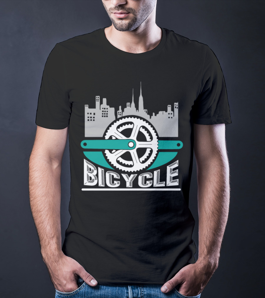 Skyline City Bicycle Chain Bike Idea T-Shirt